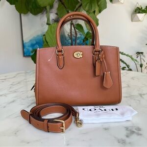 NWT Coach Brooke Carryall Bag 28 Crossbody Satchel Burnish Amber Brass CE732